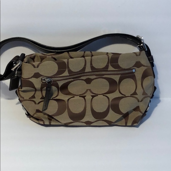 Coach Signature C Tan/Brown Cotton & Leather Bag - Picture 7 of 10